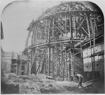 Construction of the British Museum Reading Room, 1854-57 by English Photographer